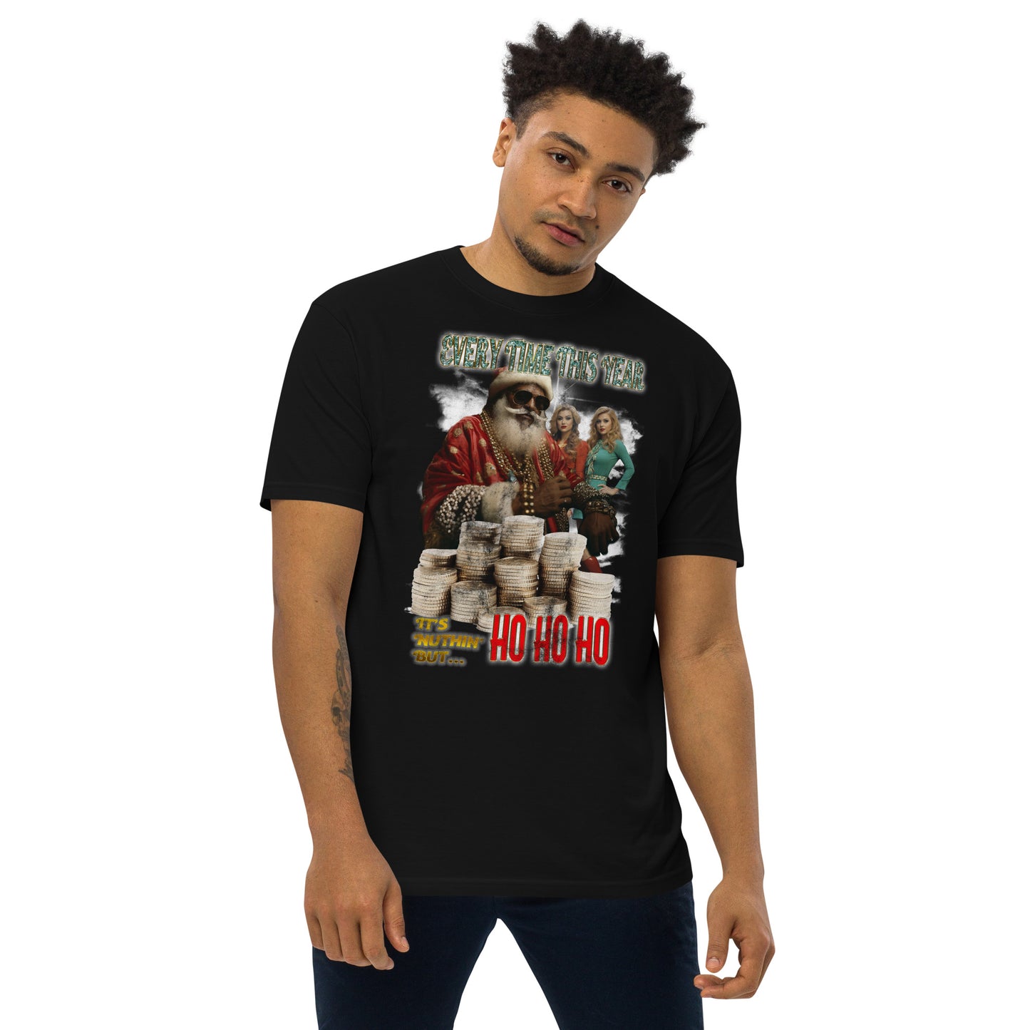 "Ho Ho Ho" Men’s premium heavyweight tee