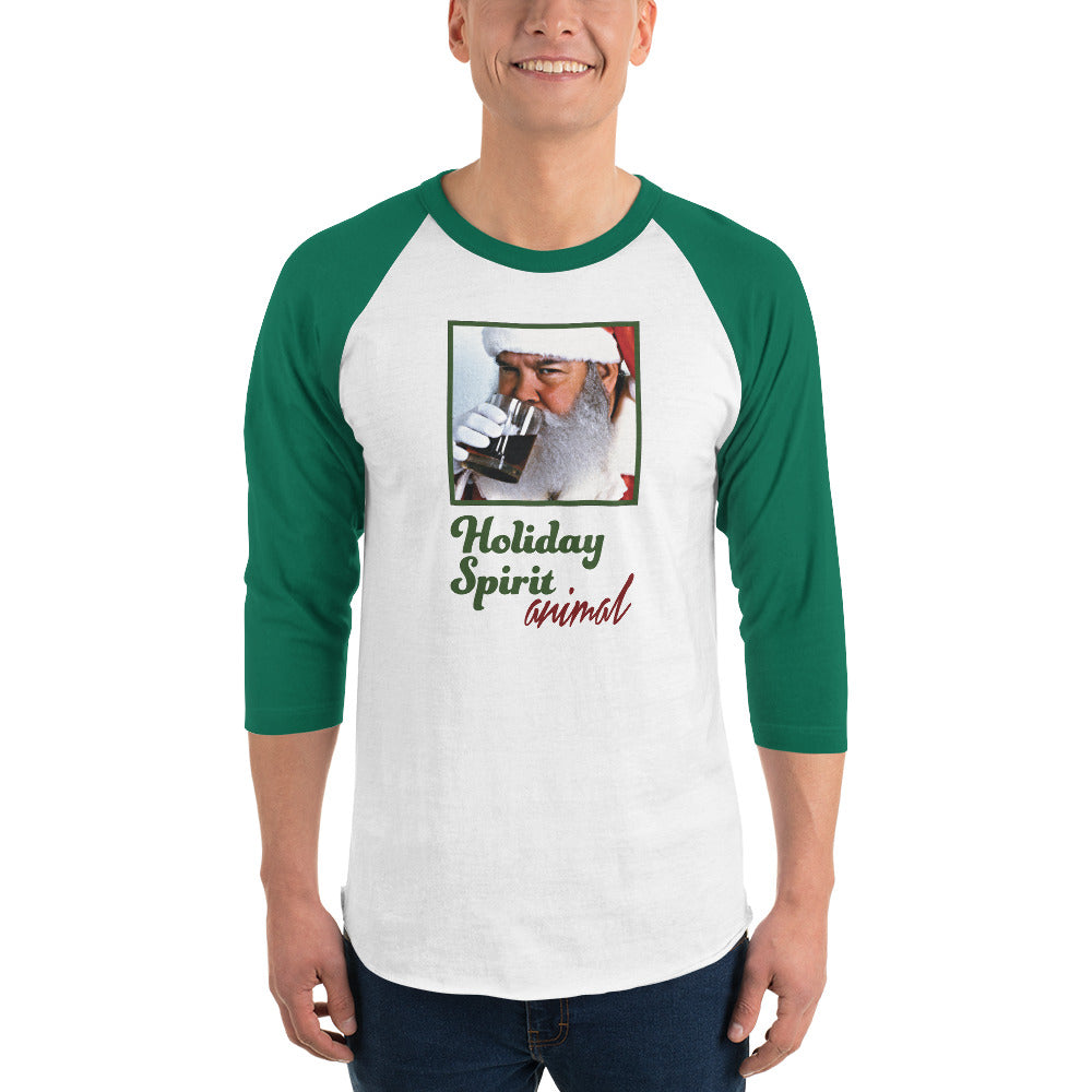 "Holiday Spirit Animal" 3/4 sleeve raglan shirt